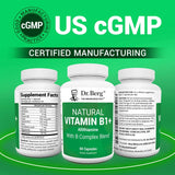 Dr. Berg Nutritionals Dr. Berg Natural Vitamin B1 B6 B12 Complex - Allithiamine Vitamin B1 Supplement with 8 Essential Vitamin B Complex for Men & Women Including Thiamin, Niacin, Folate, Magnesium & More - 60 Capsules