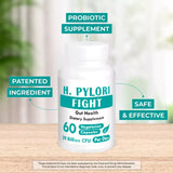 H. PYLORI FIGHT Lactobacillus Reuteri Probiotic Acid Stomachache 60ct SUPERSMART