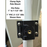 Transducer Mount for Lowrance Eagle Eye 9 - for 3/4" PVC, Summit or HDI Pole, Adjustable Clamp Style for 1" to 1.5" Pole (Clamp Style for 1" to 1.5" Pole)