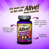 Alive! Women’s 50+ Multivitamin Gummies, Multi-Vitamins & Minerals with a Blend of 26 Fruits & Vegetables, Specially Balanced Formulation for Women, Suitable for Vegetarians - 60 Gummies