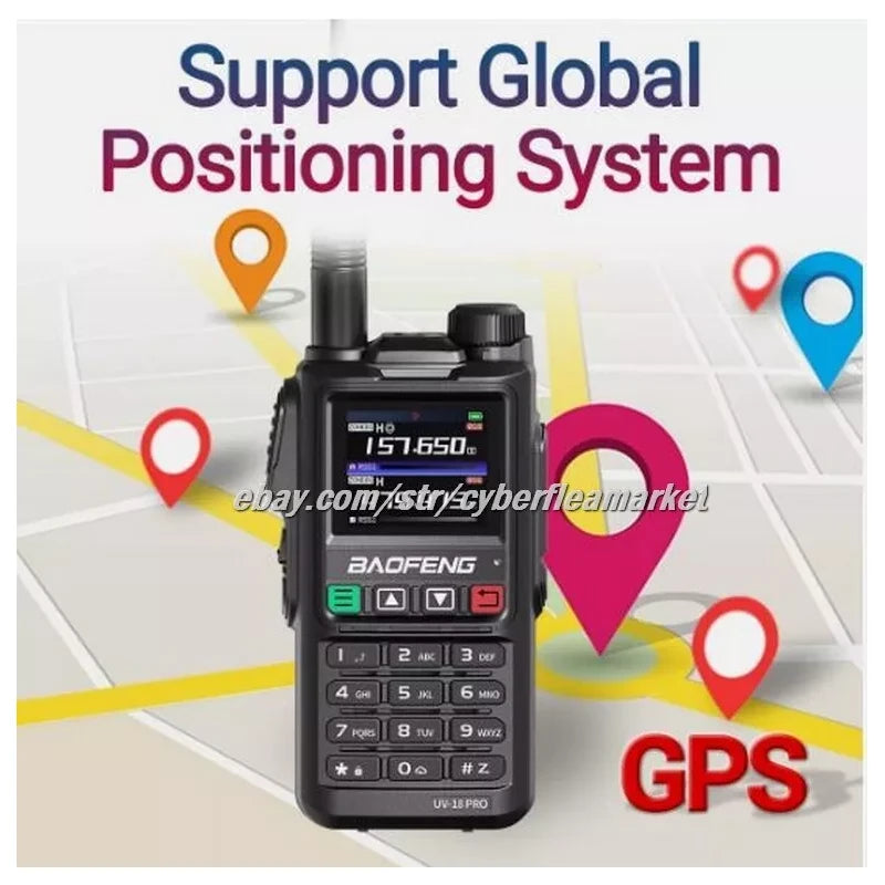 BaoFeng UV18 Pro Max GPS Air Band Walkie Talkie NOAA Type-C Long Range Ham Radio