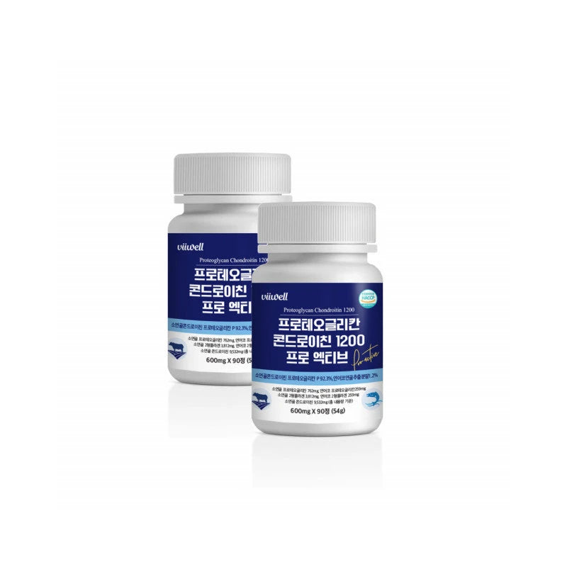 Proteoglycan Bovine Cartilage Type 2 Collagen Chondroitin Prytheoglycan Salmon Nose Proactive 90 tablets (2 packs) / 프로테오글리칸 소연골 2형 콜라겐 콘드로이친 프리테오글리칸 연어코 프로엑티브 90정 2통