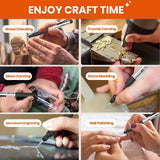 HARDELL Engraving Pen, Rechargeable Mini Engraver Pen with 10 Rotating Grinding Heads, Cordless Portable Electric Micro Engraving Pen for Jewelry, Glass, Wood, Stone, Metal & DIY