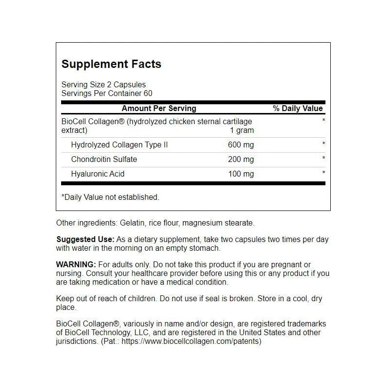 Swanson Chicken Sternum Cartilage - Collagen Type II 500mg 200 Capsules