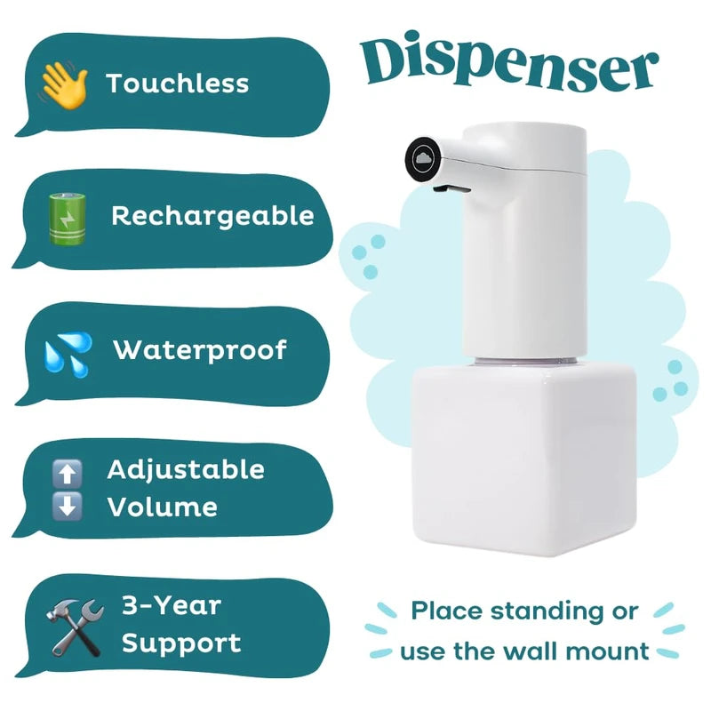 TUSHÉ Toilet Paper Foam Dispenser. Eco-Friendly Flushable Instant Wet Wipe Alternative. Touchless, Rechargeable, Waterproof. Plumbing & Septic Safe. 250ml (8.45 oz)