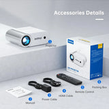 Projector with WiFi and Bluetooth, antmap Mini Projector for Phone Native 1080P Bluetooth Projector Wireless WiFi Projector Compatible with Phone/Tablet/Laptop/TV Stick/Game Console