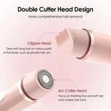 2 in 1 Rechargeable Electric Hair Shaver, 1 Count Double Cutter Head Design Hair Remover, Wet & Dry Use Body Hair Trimmer for Home & Travel - Color: Pink, Specification: 1 count