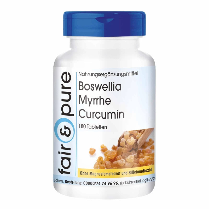 Fair & Pure® - Frankincense, Curcuma and Myrrh - 180 Tablets - Boswellia Myrrh Curcumin - with Vitamin D3
