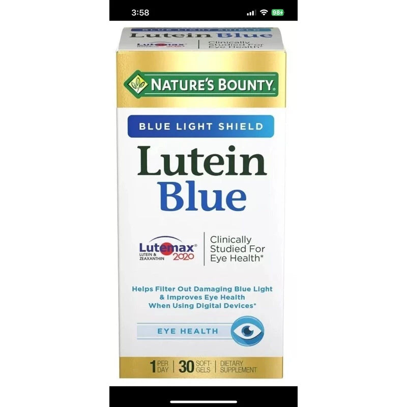 Nature's Bounty NEW Nature's Bounty Blue Light Shield Lutein Blue Eye Supplement SEALED 10/24