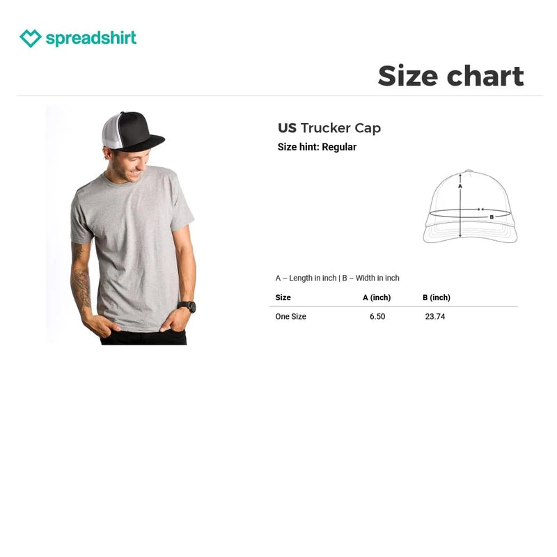 Spreadshirt Greenlights White Frame/Green Traffic Trucker Hat, One Size, Black/Black