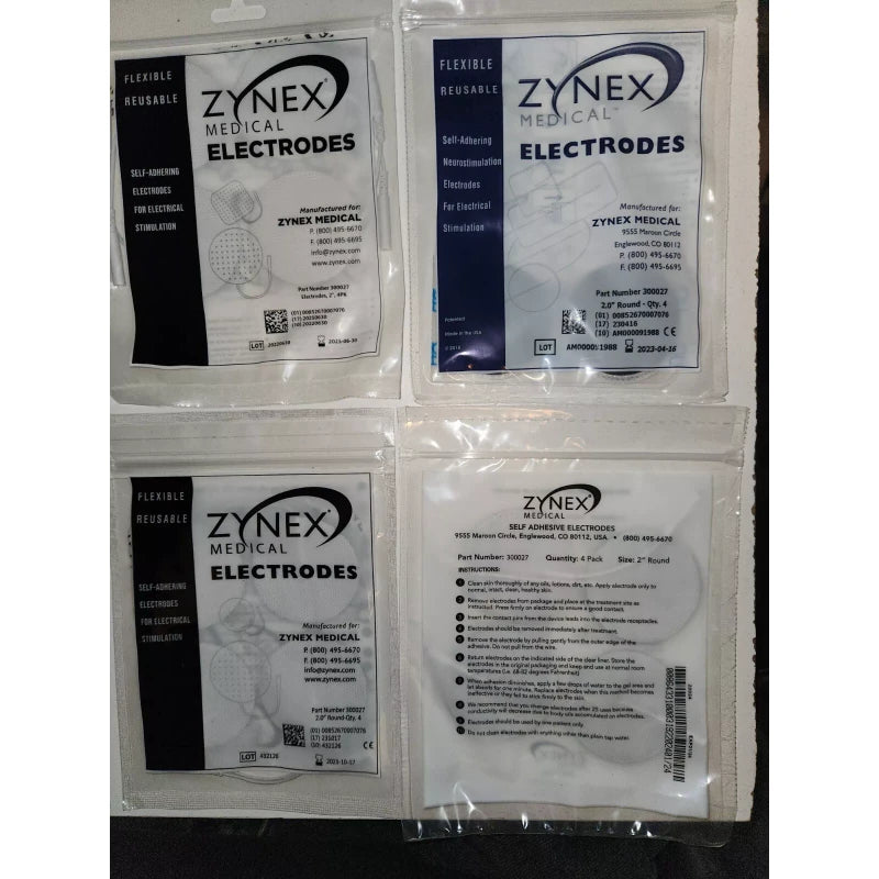 Zynex Medical Electrodes NEW Pack of 4 Pads #300027 ReUsable Round 2" Free Ship!