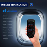 Language Translator Device 2025 Instant Two-Way Language Translator Support 137 Language Portable Real Time Voice Translation Online/Offline/AI/Text/Photo Translation for Travel Learning(Silver Black)