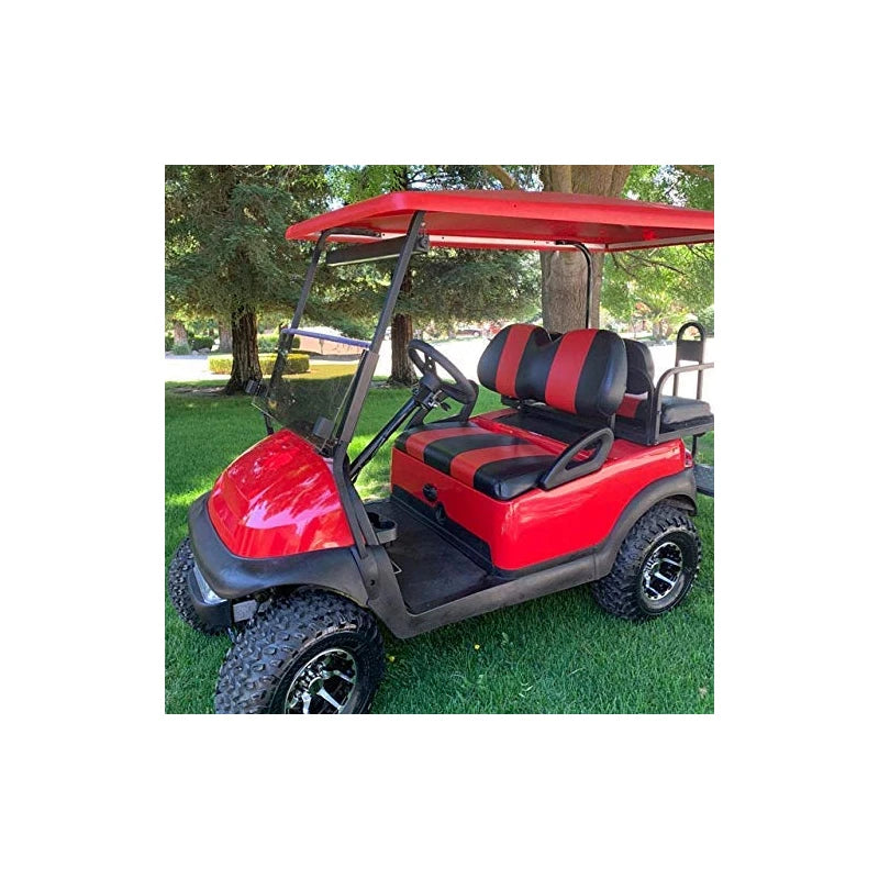 Club Car Precedent "STAPLE ON" Golf Cart Seat Cover (2 Stripe) Choose From 30 Colors, Custom Golf Cart Seat Covers, Handmade-Golf-Cart-Seat-Covers, Up To Par Covers