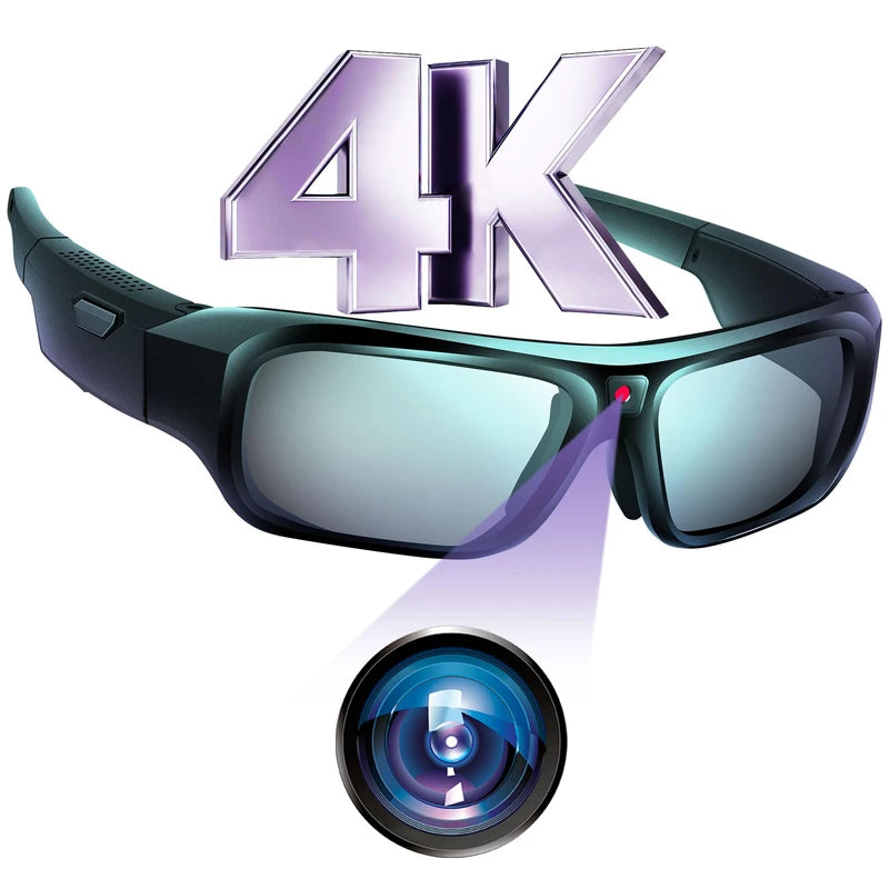 YYCAMUS 4K Camera Glasses, Upgrade Smart Sunglasses with Camera, Video Glasses with UV Protection for Outdoor Activities & Travel