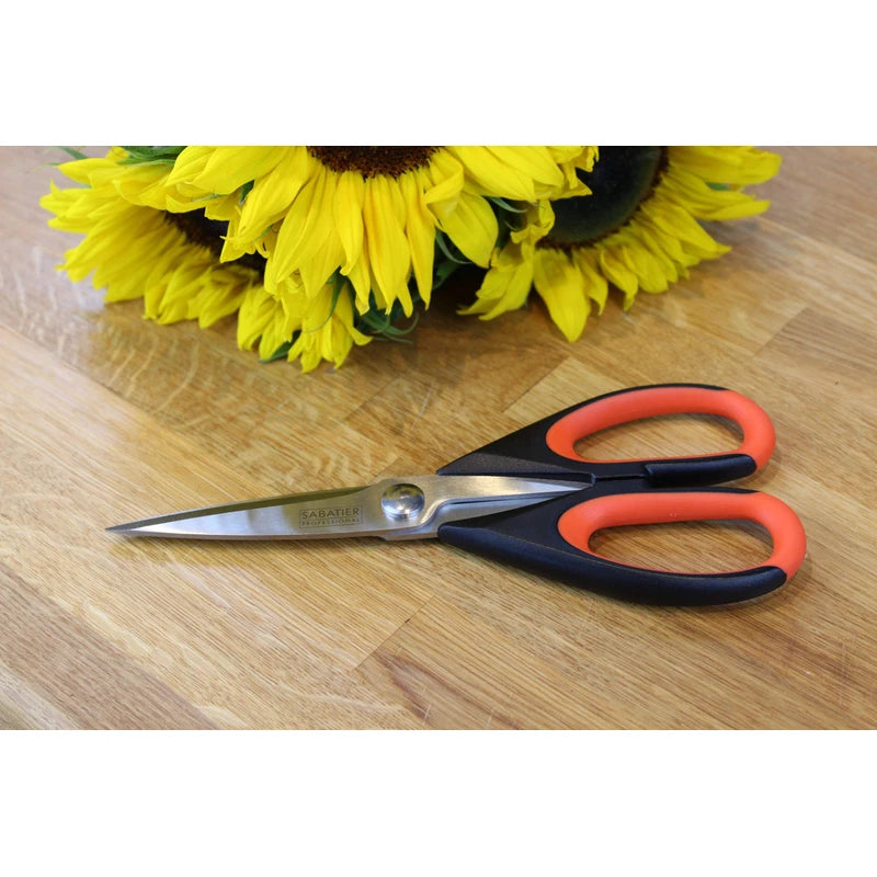 Heavy Duty All Purpose Scissor - Sabatier Professional 22cm/8.5”. Soft Grip, Dishwasher Safe, Multifunctional Utility General Use Strong Straight Edge Snips/Shears. Taylors Eye Witness