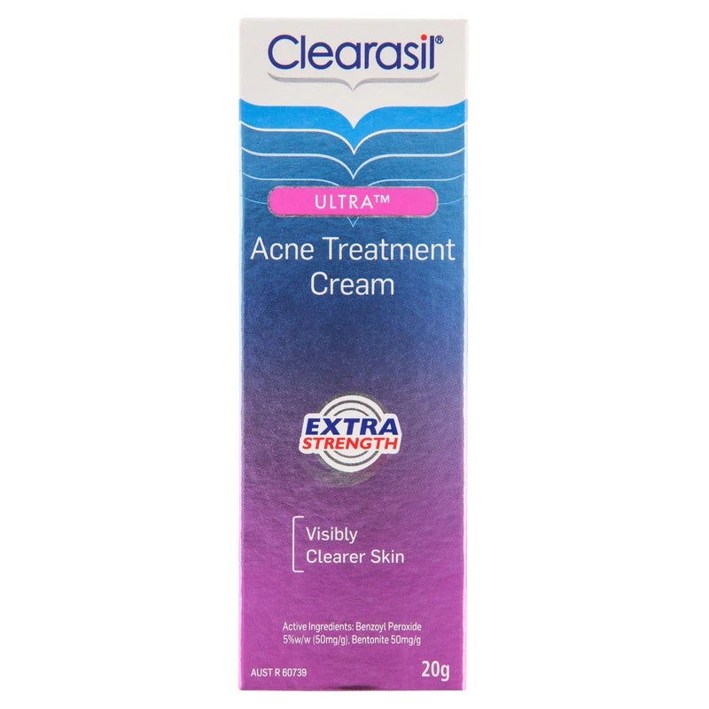 Clearasil Ultra Acne Treatment Extra Strength Face Cream Reduce Pimples, 20g
