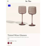 Our Place Tinted Wine Glasses Solid Set Of 2 - 12 fl oz $50 Retail Sold Out NIB