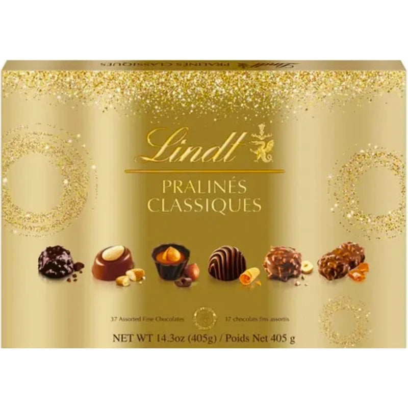 Lindt Pralines Classiques Assorted fine Chocoaltes, Decadent Flavours & Delicate Textures Perfect for the Holidays - 405g