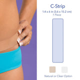 BIODERMIS Epi-Derm Keloid C-Strips, Silicone Gel Sheeting for Scars, Ideal for C-Section, Tummy Tuck, Hysterectomy & Cardiac Surgery Scars, Premium Grade Scar Sheets, Reusable 1.4x6 in -1 Pack, Clear