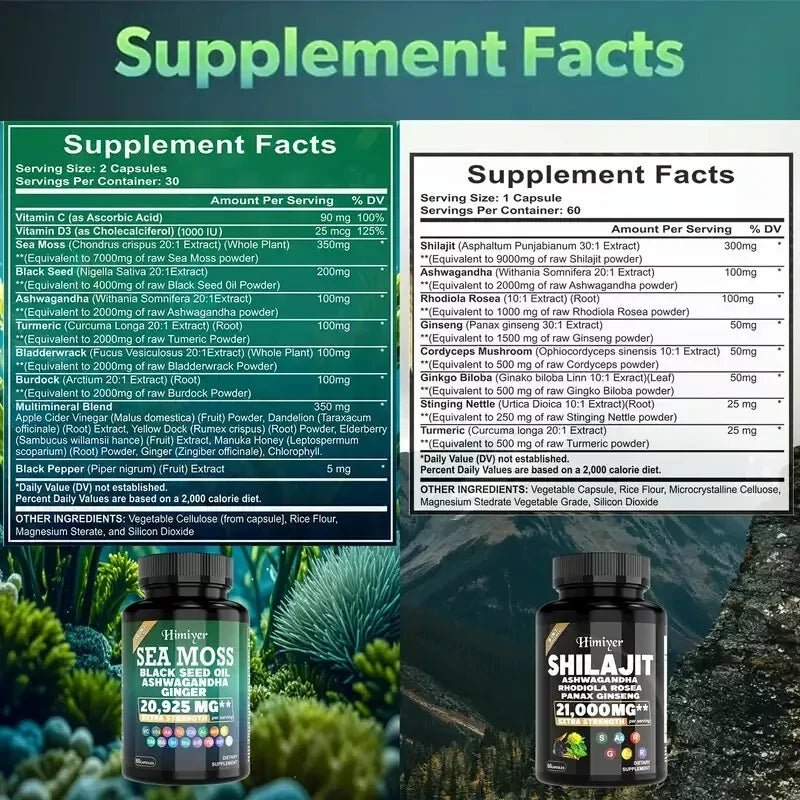 Himiyer 4 pack Himiyer Health Shilajit & Sea Moss, 24-in-1 Formula Ex 2026