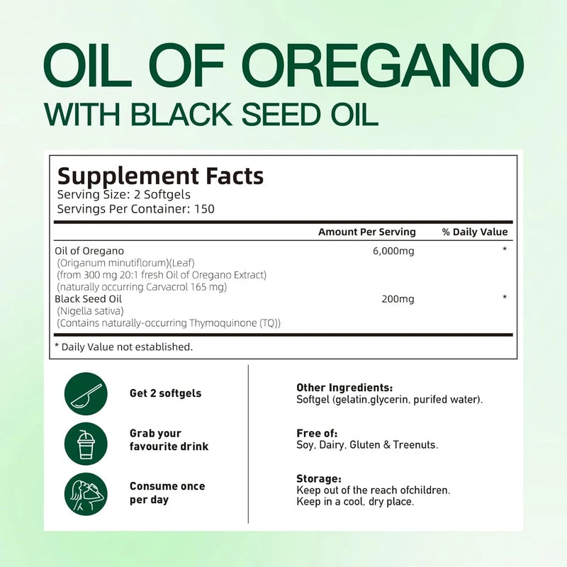 Oil of Oregano Softgels Vivonu | Capsules | Non-GMO | Gluten Free Formula