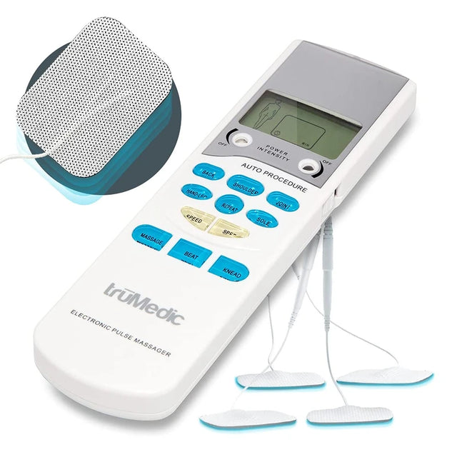 Tens Pacemaker TruMedic TENS Electronic Pulse Unit & 4 Electrode Pads - For Muscle St ...