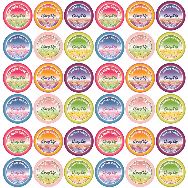 Cozy Up | Sweeten Iced Fruit Tea Variety Sampler Pack Compatible with Keurig K-Cup Brewers (Passion, Lemon, Peach, Berry Black Tea, Apple Green Tea, Peach Oolong), 36-Count