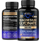 Glicinato de magnesio 500 mg – Suplemento quelatado – 98% de alta absorción – Apoyo para el sueño, la salud muscular y cardíaca – Fabricado en Estados Unidos, probado en laboratorio y sin OMG – 120