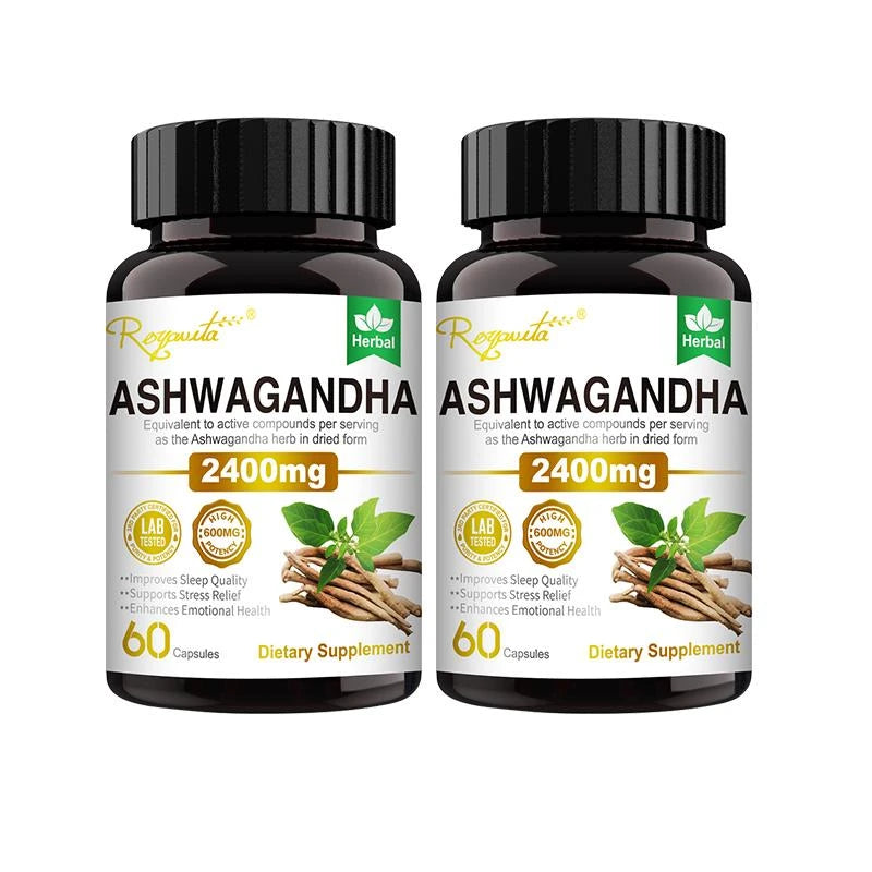 ROYAVITA 【Enhanced Potency】Royavita Ashwagandha 2400mg with Black Pepper Extract | Support Sleep Aid & Athletic Performance, Organic Vitamin B6 & B12, Dietary Supplement for Men & Women-7 - Specification: 2 bottle of 120 Capsules