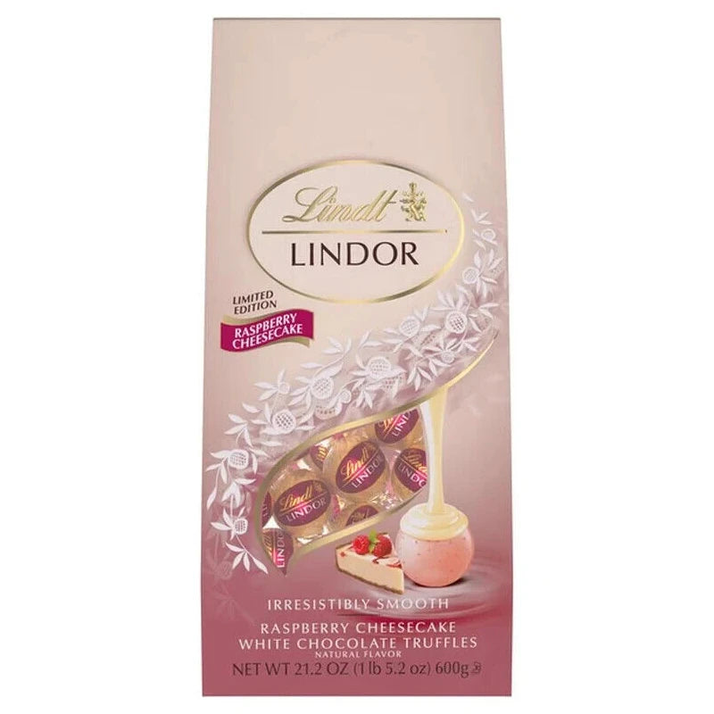Lindt *BULK* Lindt Lindor 21.2oz RASPBERRY CHEESECAKE White Chocolate Truffles BB 9/25