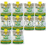 Disposable 10 pack Outdoor Fly Traps - Disposable, Hanging Outdoor