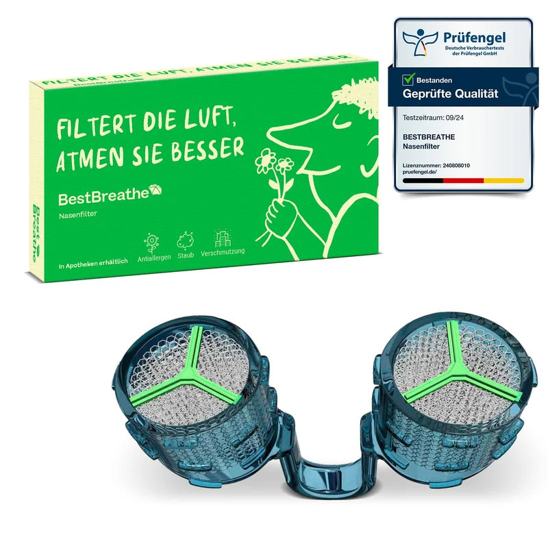Nose Protection Filter - Protective Filter Against Allergies and Pollution - Helps Relieve Allergies from Pollen, Mites and Dust with Reusable Nose Filter and 30 Disposable (S)