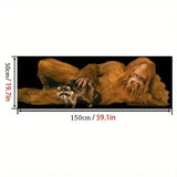 Unbranded Bigfoot with Raccoon - Unframed Canvas Print - 60" x 20" - Sasquatch at his Best