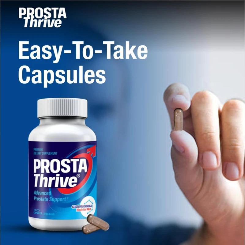 ProstaThrive - Experience Restful Nights, Boosted Energy in The Morning, Healthy Bathroom Habits, and a Robust Urine Stream - Revitalize Your Prostate Health - 60 Capsules - 1Pack