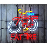 Fat Tire Bike Red Neon Signs,Neon Lights for Bedroom Wall Workshop Decor Vintage Neon Sign Custom Neon Signs Personalized 20"x24"