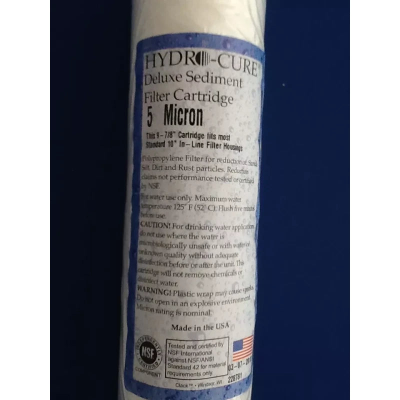 HYDRO CURE DELUXE 5 MICRON 10"x2.5" SEDIMENT FILTER - CASE OF 24 FILTERS