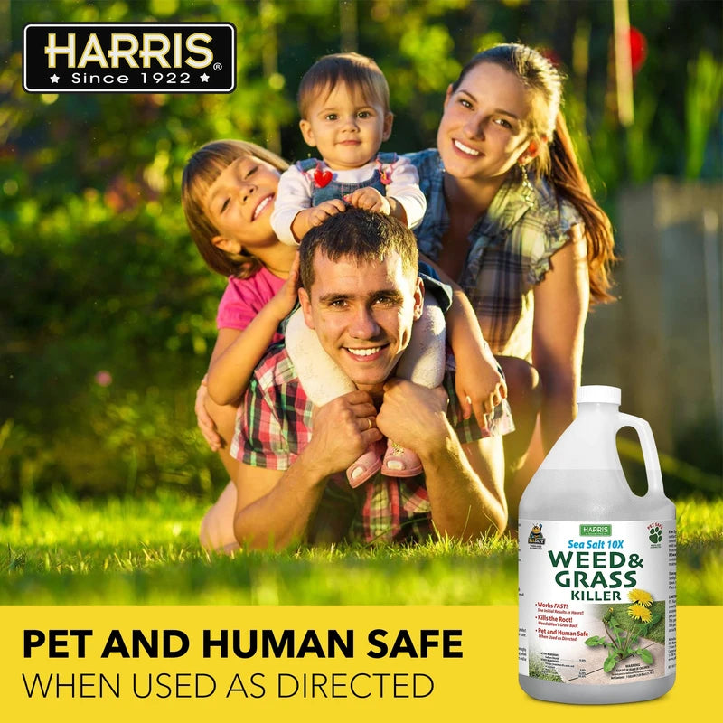 Harris 10X Sea Salt Grass Killer, Pet Safe, Kills to The Root with Spray Trigger, 128oz