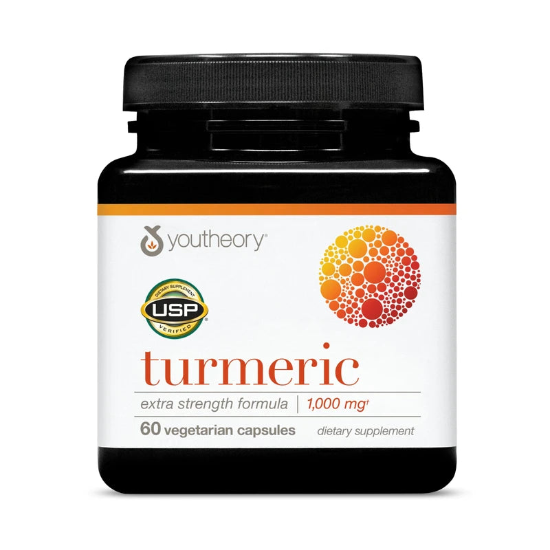 Youtheory Youtheory Turmeric Extra Strength - 1,000 mg Turmeric Supplement - with 10 mg Black Pepper - Curcumin Joint Support* - Soy, Dairy & Gluten Free - 60 Vegetarian Capsules