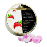 Simpkins Strawberry and Cream Candy - Strawberry Cream Hard Candy - All Natural British Sweets & Old Fashioned Candy - Strawberry Drops in English Candy Drops Tin Without Artificial Flavor (7 oz)