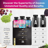 She Shines Set - Zoyava Ultimate Women's All-in-One Supplement with Corti-Soothe, Myo-Inositol, Collagen & Extra Strength Ingredients - Made in USA