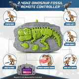 BAZOVE Remote Control Dinosaur Toys for Boys, Electric T-rex Dinosaur Robot Toy, 2.4Ghz RC Walking Dinosaur Toy with Rotation Stunt, LED Light & Sound, Gifts for Kids 3-5 Years Old