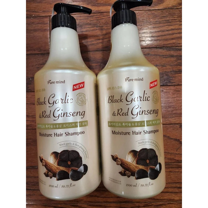 Pure 2 SHAMPOO PURE MIND BLACK GARLIC & RED GINSENG MOISTURE 50.72 FL.OZ EACH 1500 ML