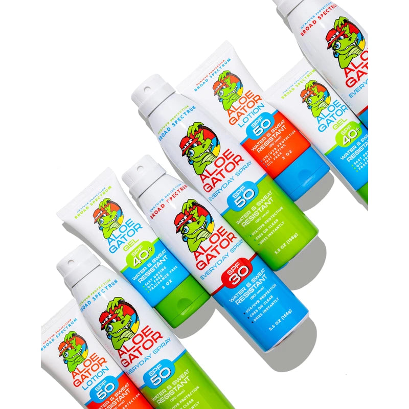 Aloe Gator Sunscreen Spray SPF 50, (2 pack), Broad Spectrum Protection