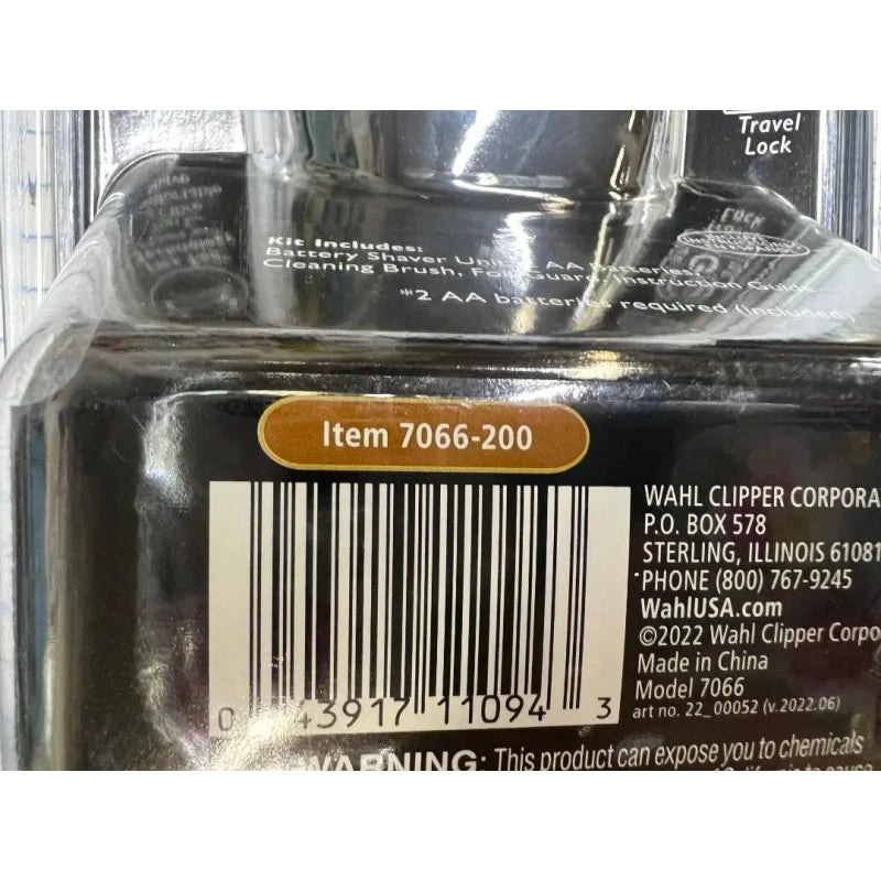 Wahl - Bump Prevent Hypoallergenic Battery Shaver with Travel Lock #7066-200 NEW