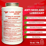 Certified Labs Lok Cease 20/20 Hi Temp Food Grade Anti Seize and Lubricant (16 Oz Bottle X1), White