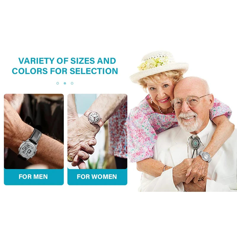 Hearkent Atomic Talking Watch for Women with Large Numbers and Expandable Strap self-Setting for Visually impaired Blind (Rose Gold with Pink, Lady Size)