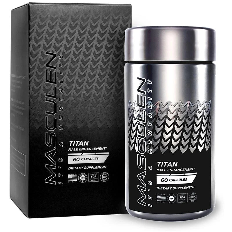 Masculen Titan KSM-66 Ashwagandha Blend - Fitness, Aging Support, and Focus Dietary Supplement - 60 Count organic supplement - Select Package: 2 Bottles
