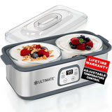 Ultimate Probiotic Yogurt Maker with Adjustable Temperature Control - Make Trillions of Live Probiotics - LIFETIME WARRANTY - material: With Eight 6oz Jars