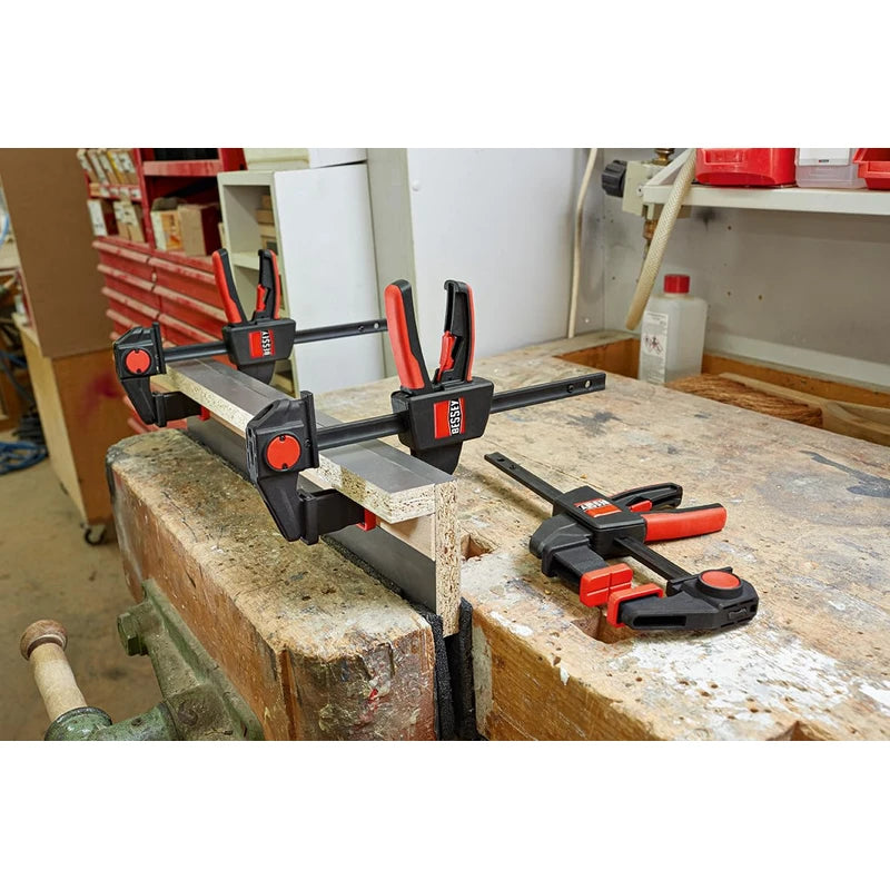 BESSEY EZR15SET Single-Handed Clamp and Table Clamp Fixing Guide Rails on Work Tables, Adaptor Can Be Used on Top/Bottom Section, Weight 0.90 kg
