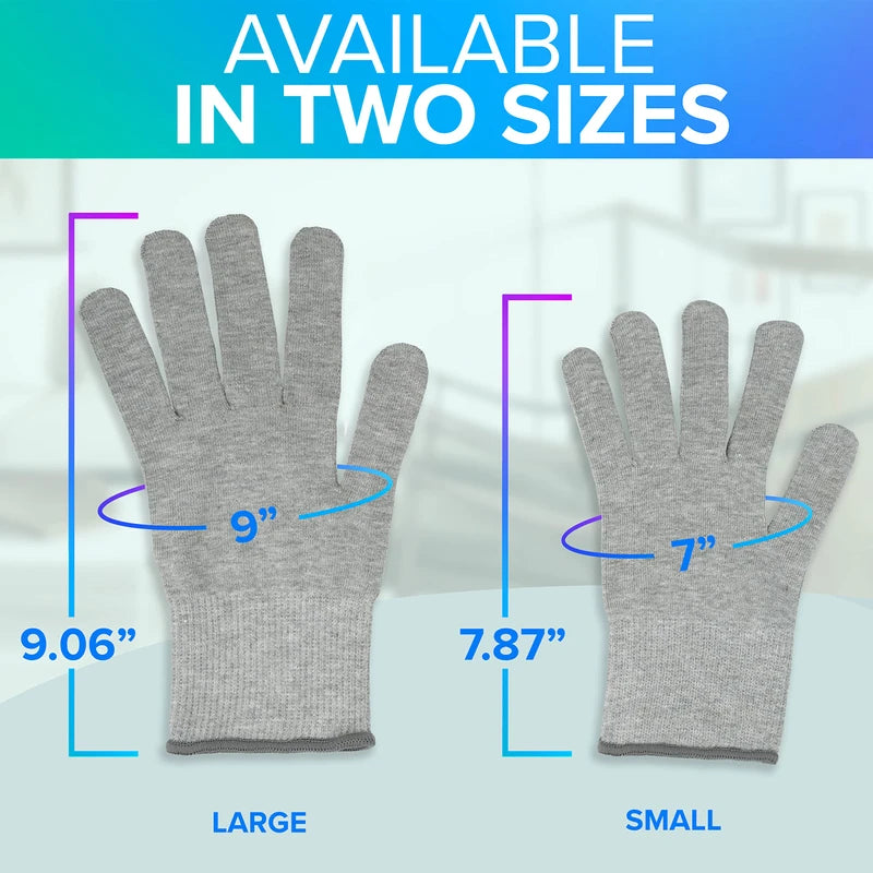 DefenderShield EMF Radiation Protection Computer Gloves - Use with Touch Screens, Keyboards, Tablets, Laptops and Cell Phones (One Large Pair)